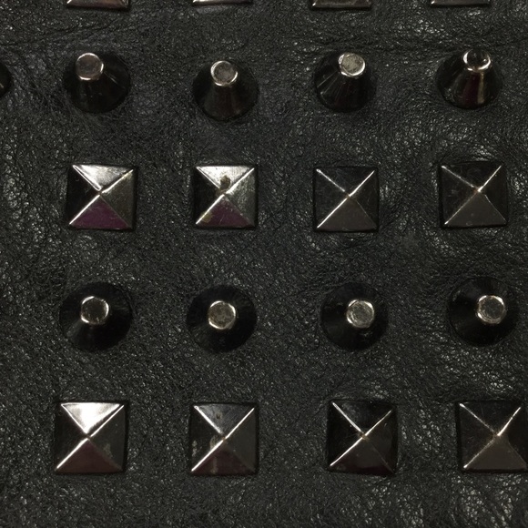 RomyGold Studded Leather Clutch purse